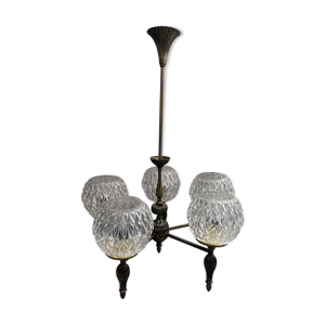 Lustre 5 branches laiton