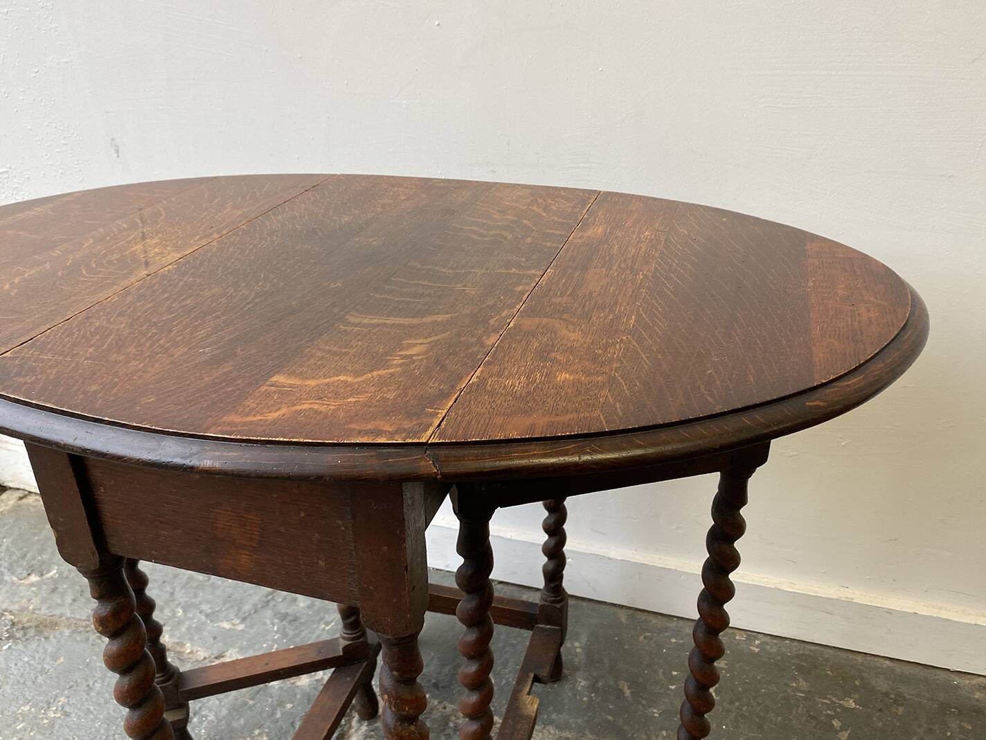 Table d'appoint extensible à abattants en chêne de style édouardien « Barley Twist »