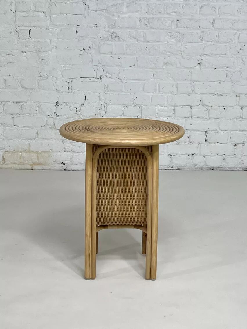 Rattan side table