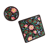 Underside and bottle made of Longwy enamels