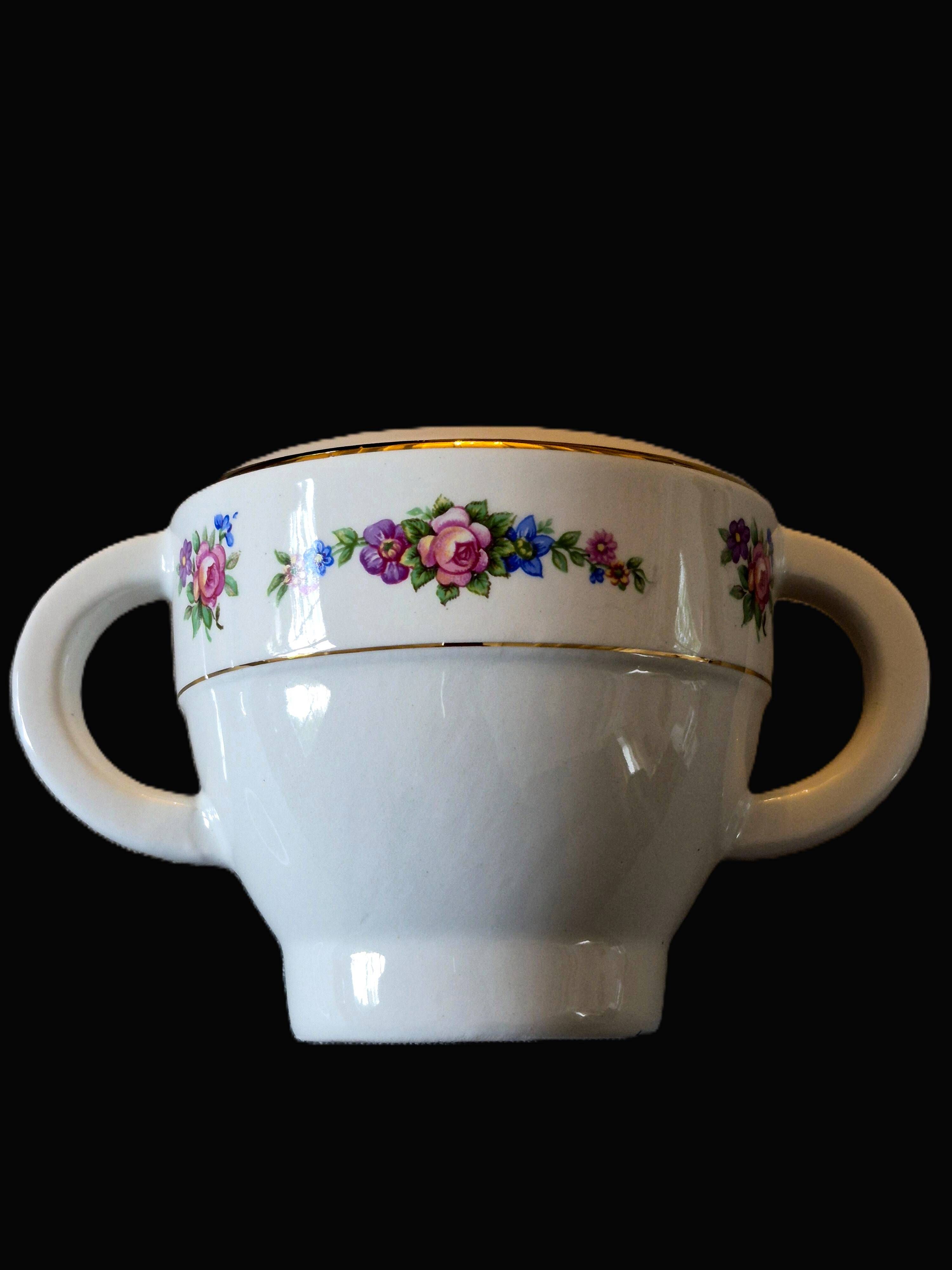 Antique sugar bowl Moulin des Loups Orchies "Angola" A748