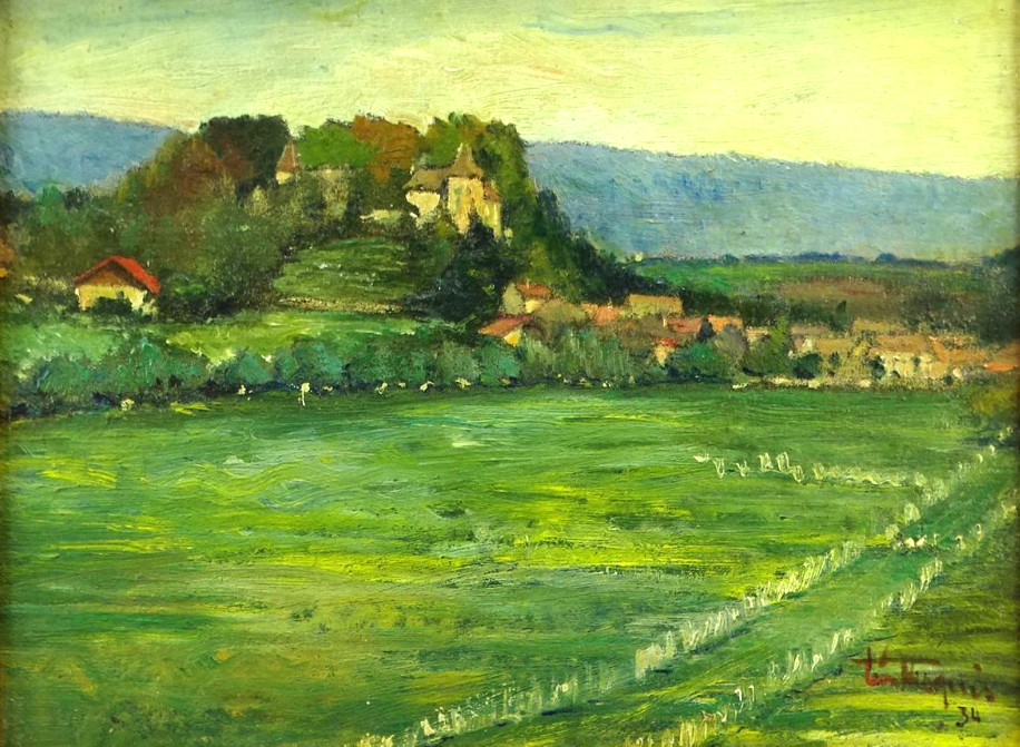 Huile sur panneau bien encadrée