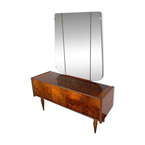 Coiffeuse ronce de noyer, - miroir