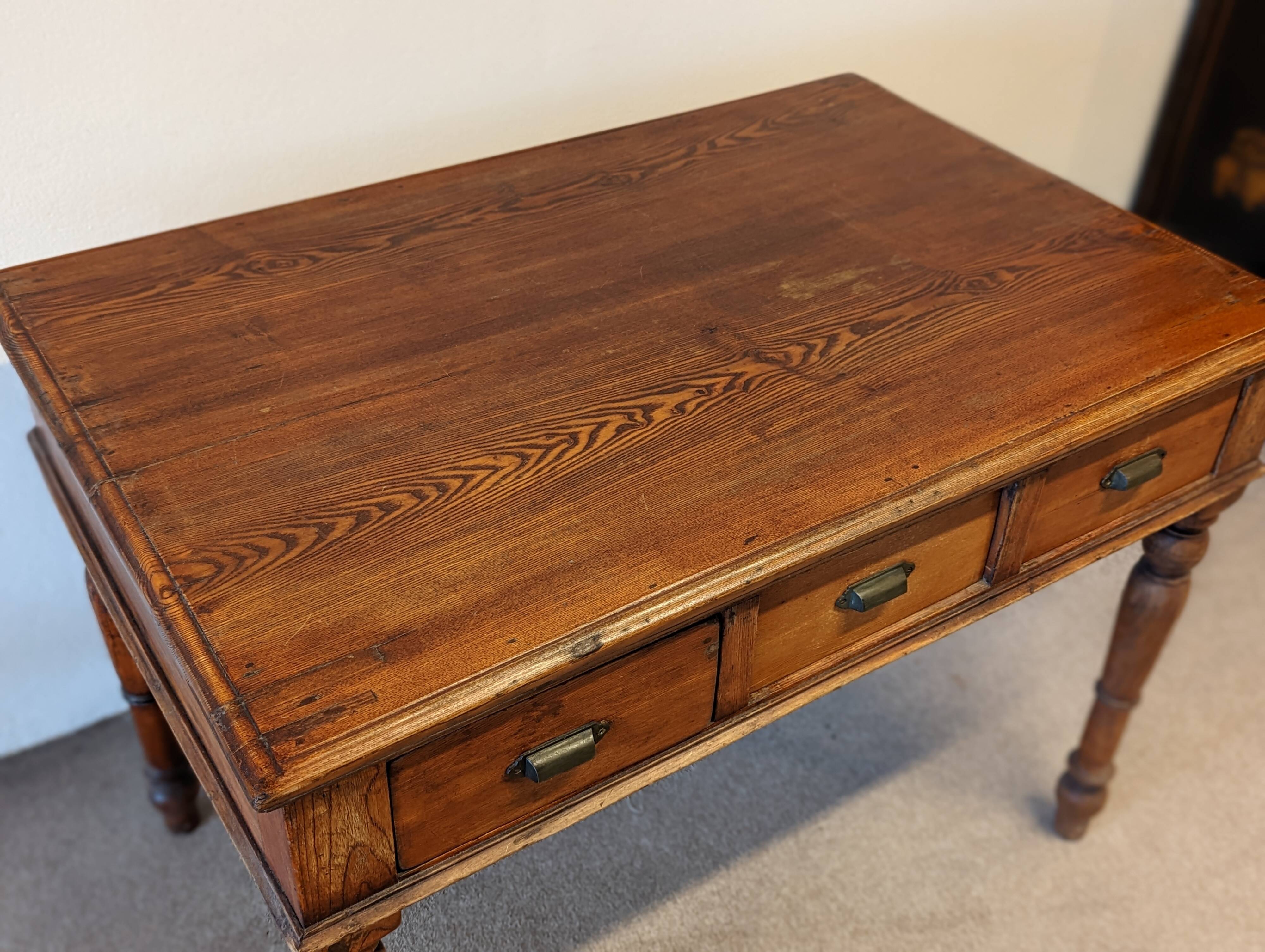 Early 20th century pine desk table
