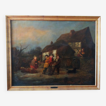 Peinture à l’huile sur toile école anglaise 19ème siècle