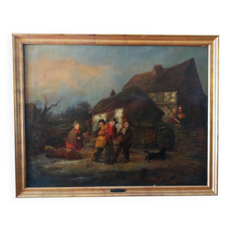 Peinture à l’huile sur toile école anglaise 19ème siècle