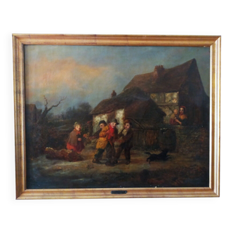 Oil painting on canvas english school 19th century