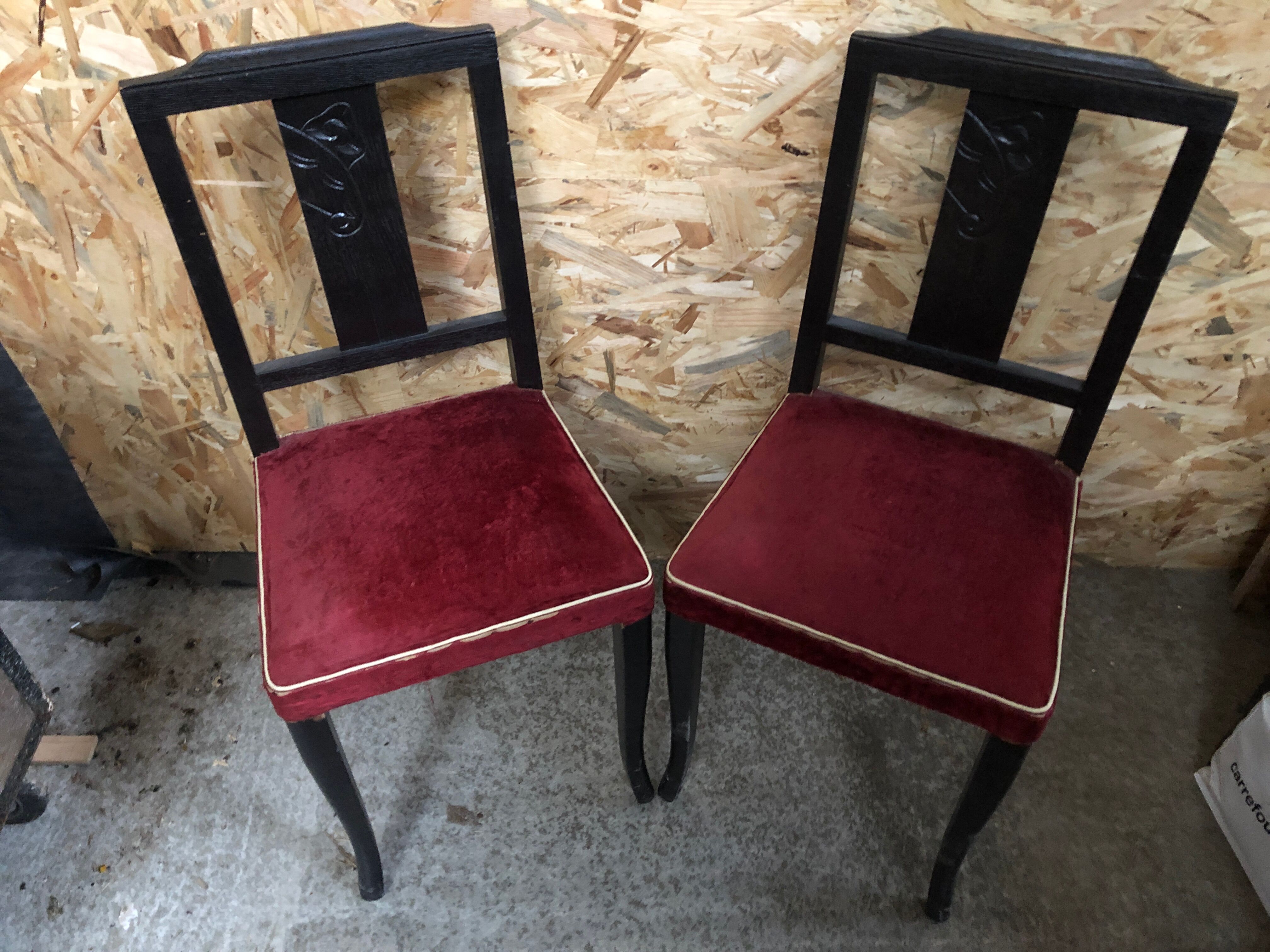 Pair old chair art deco