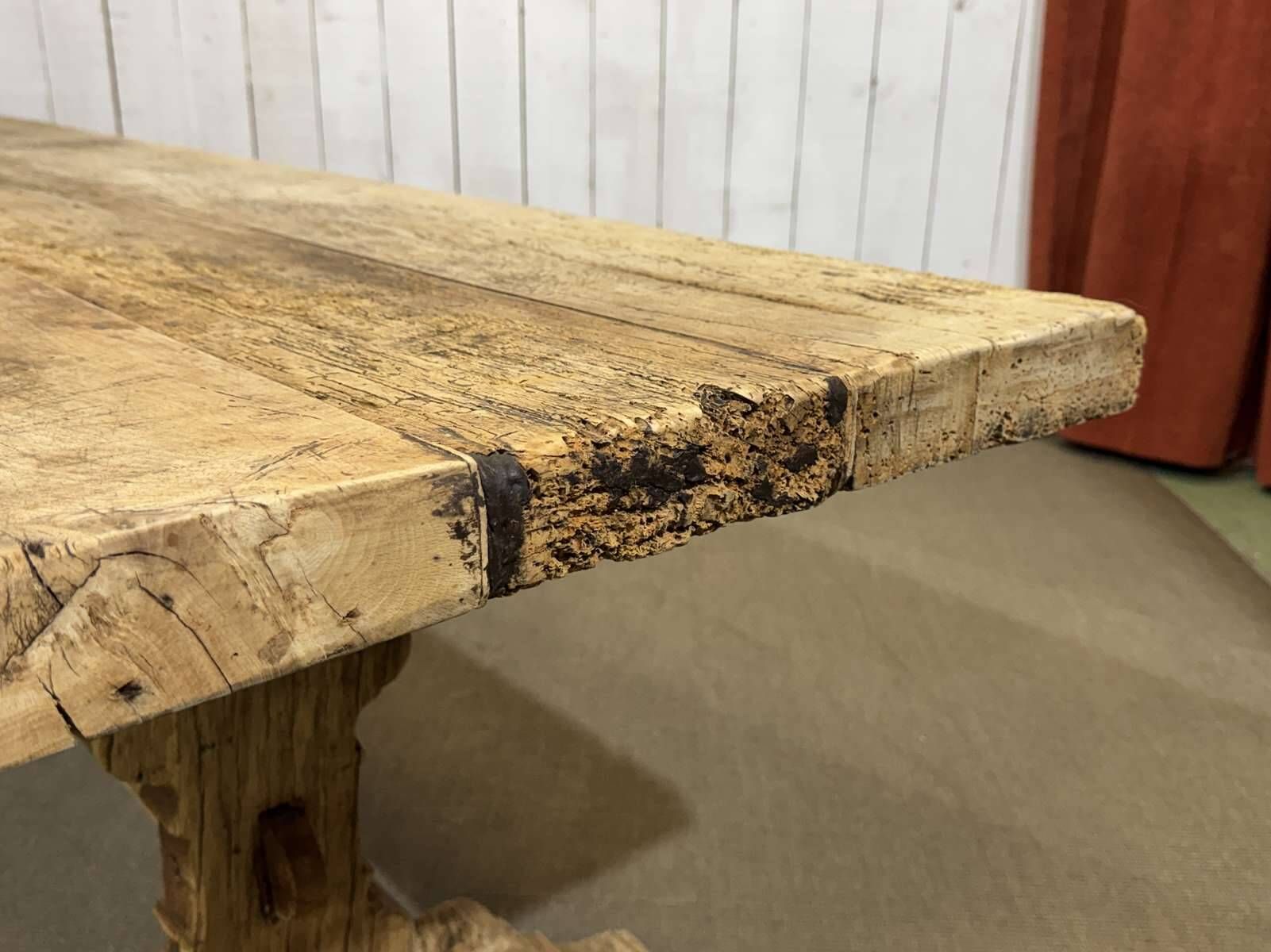 Table monastère en chêne brut XIXème