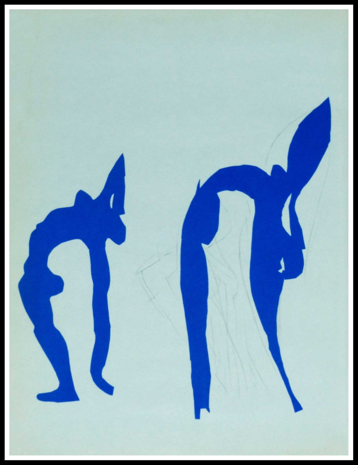 Lithograph Henri Matisse Acrobats paper cut 1958