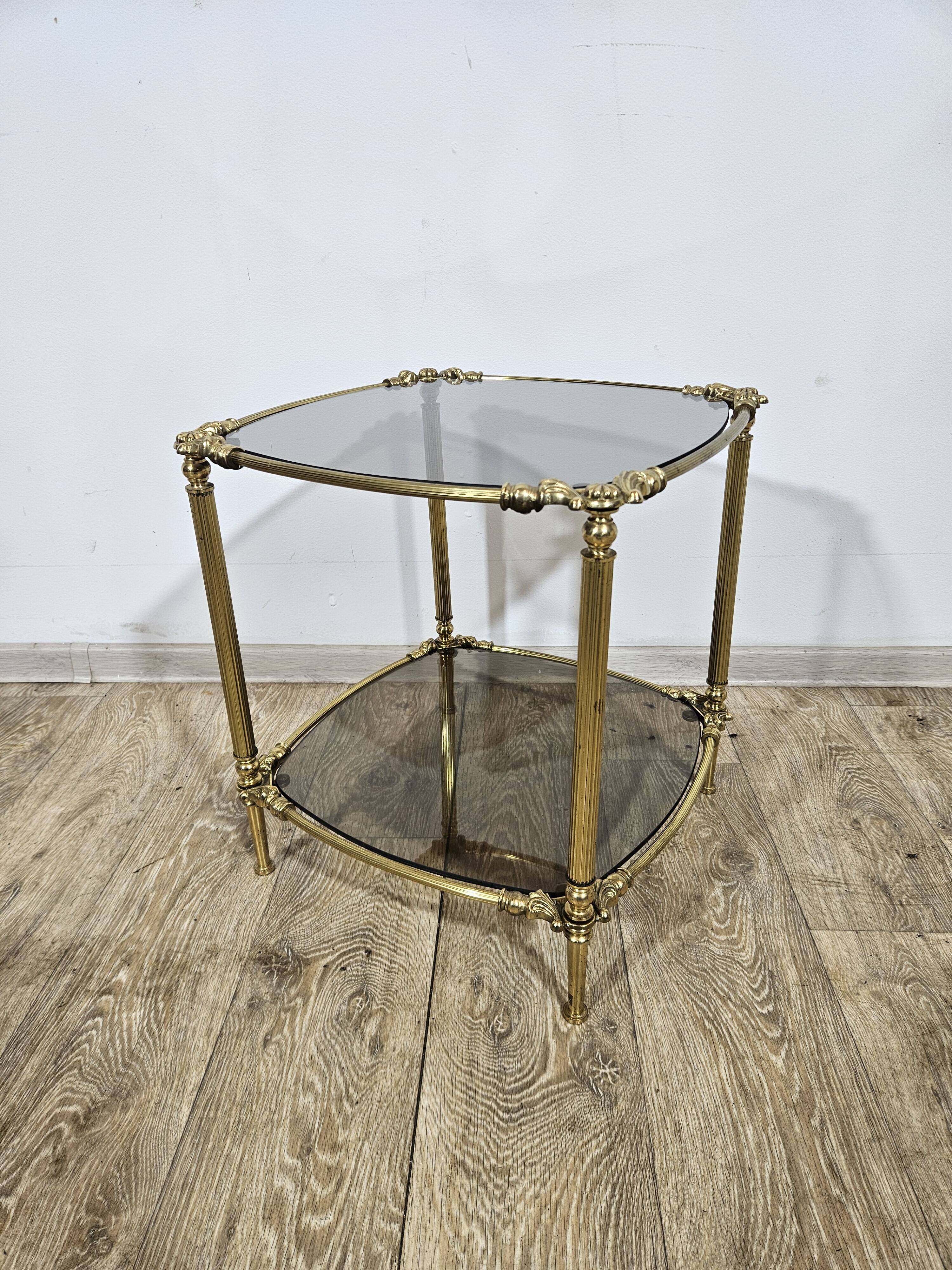 Brass side table, France, 1950s.