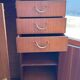 Mid-Century teak wardrobe in brown by Meredew, vertical storage 1960s