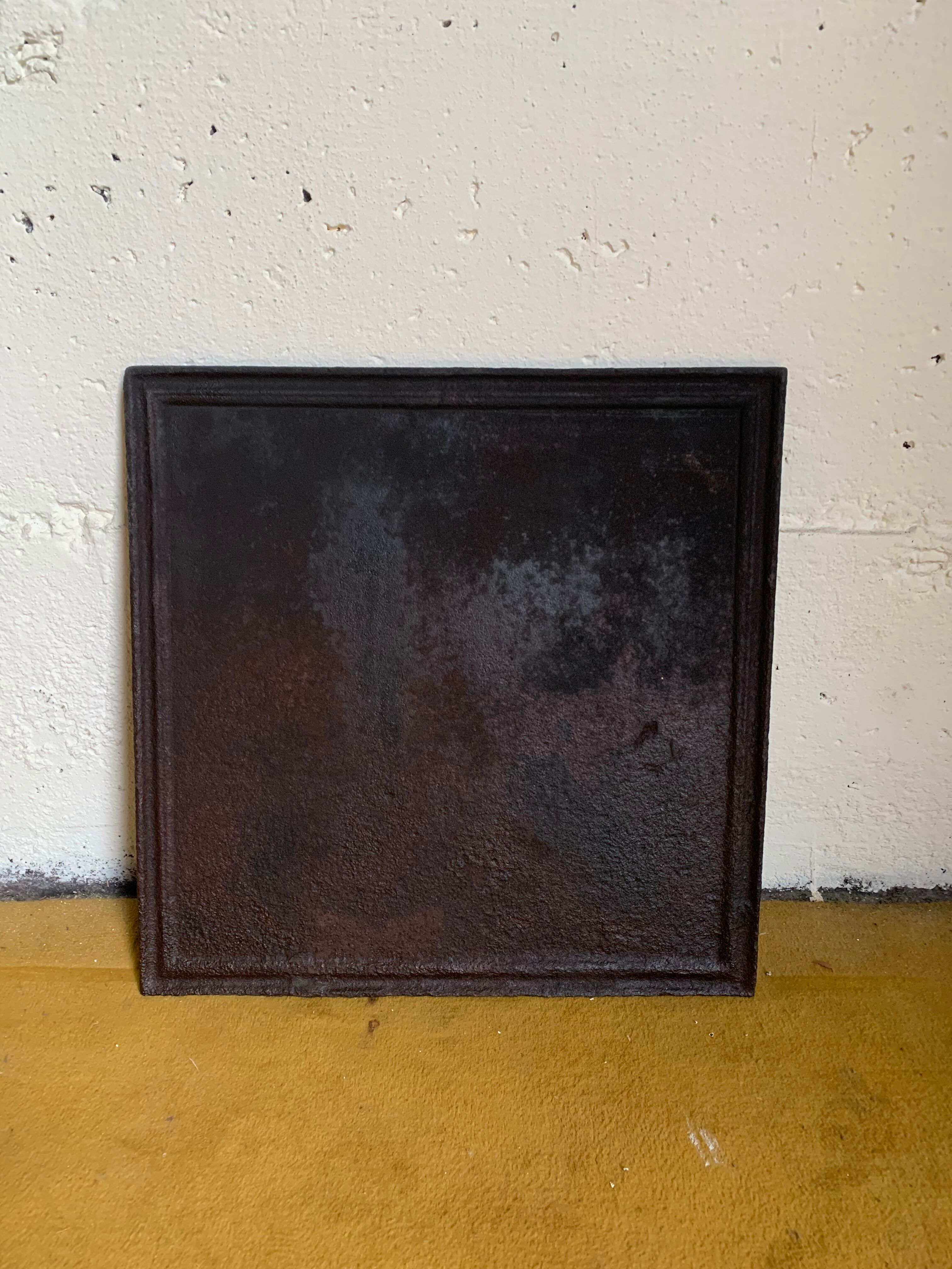 Cast iron fireplace plate neutral