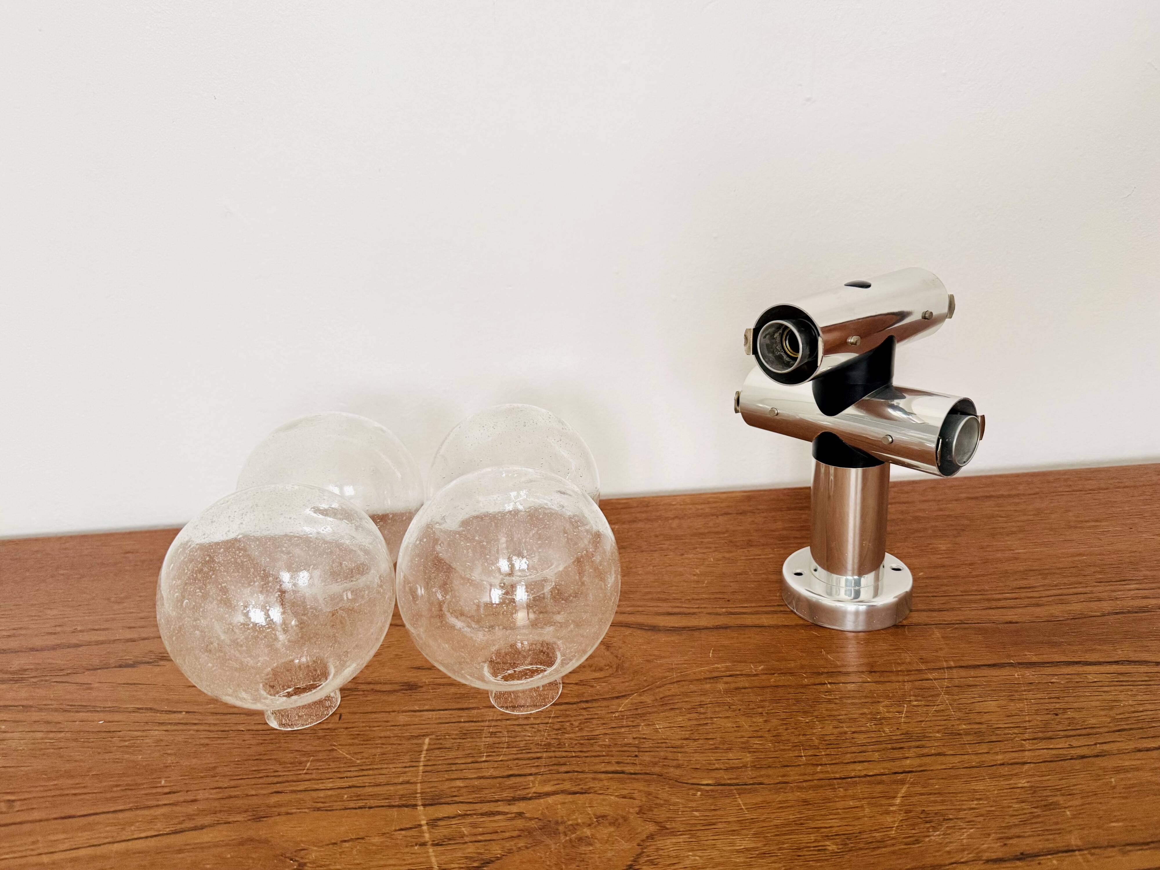 Amazing 1970s Modernist Space Age Bubble Glass Ceiling Lamp by J.T. Kalmar