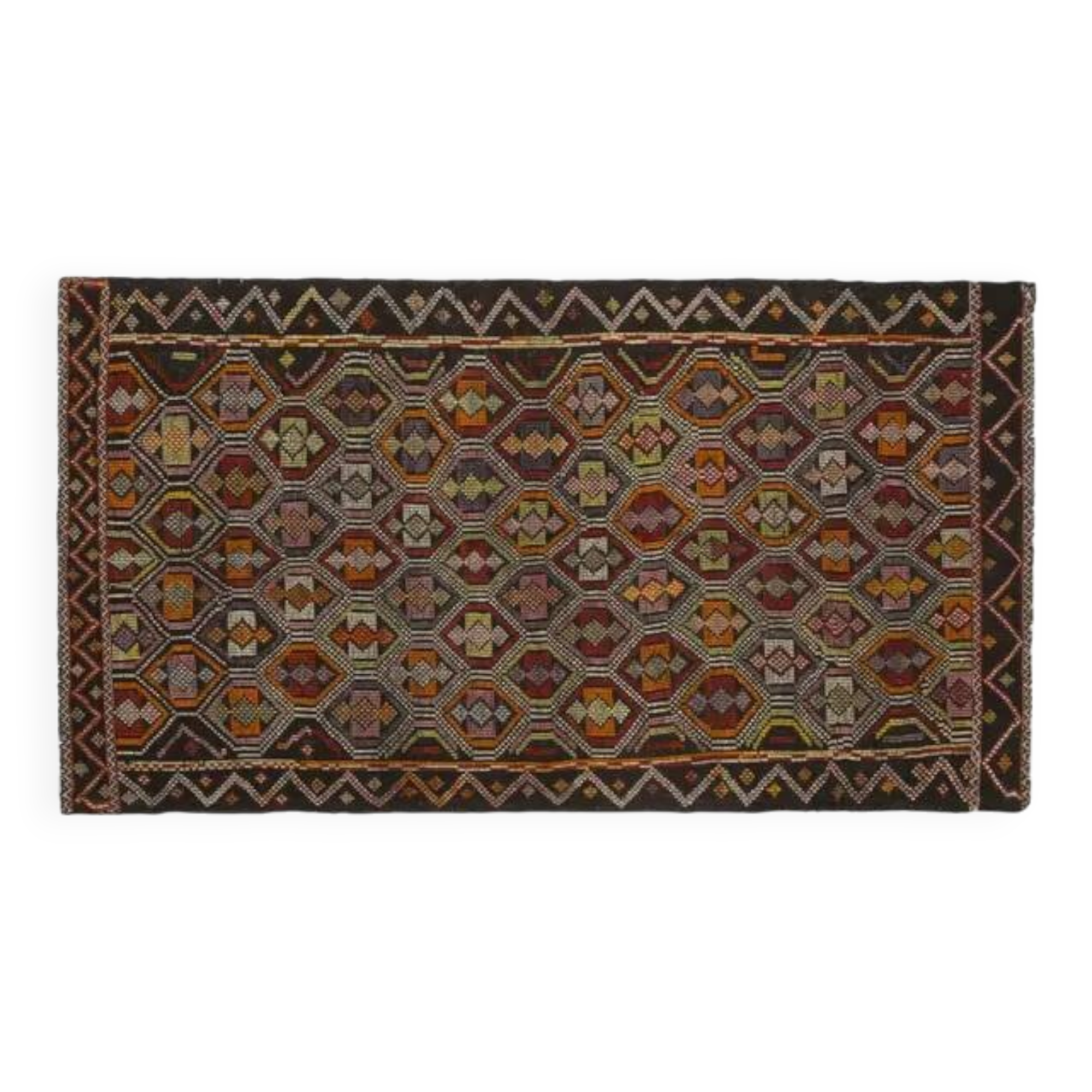1970s Vintage Turkish Oushak Handmade Wool Cotton Brown Area Rug 144x260