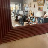 Miroir en bois et laiton, 80 cm