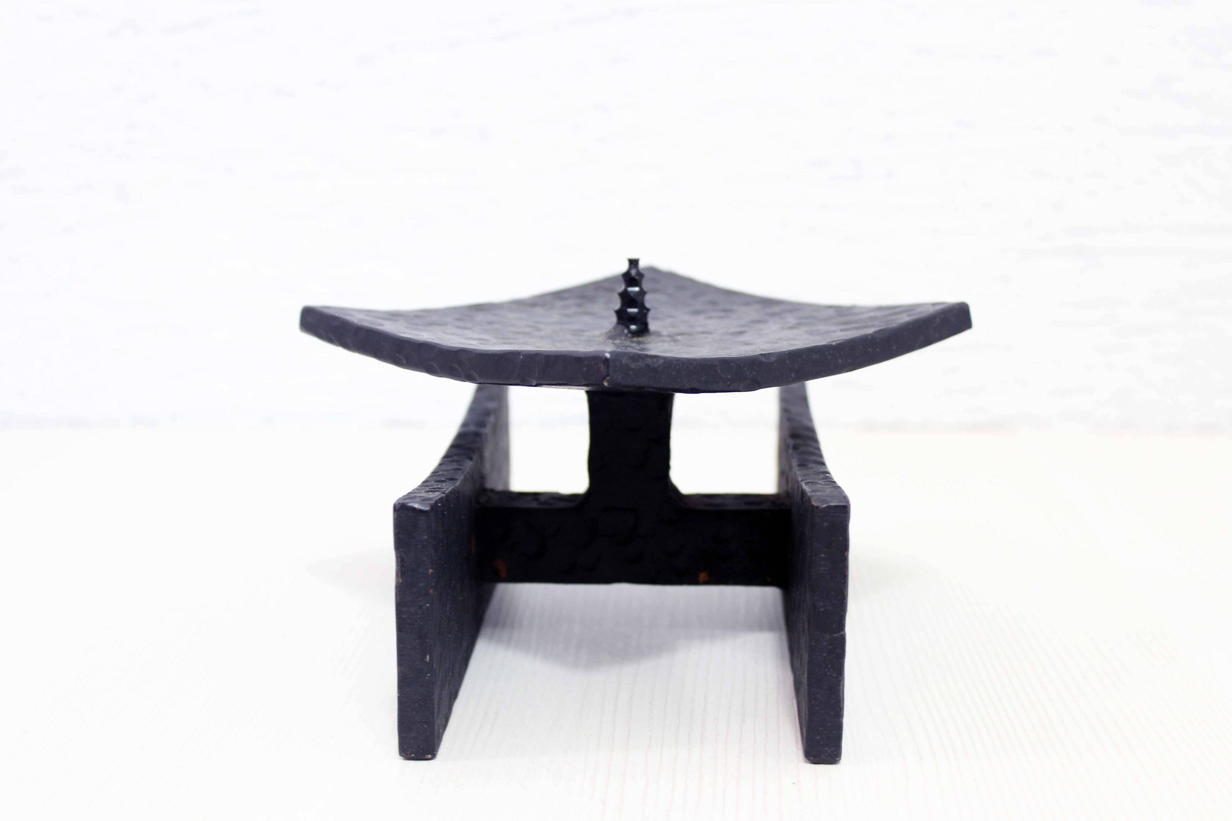 Brutalist cast iron candle holder 1960