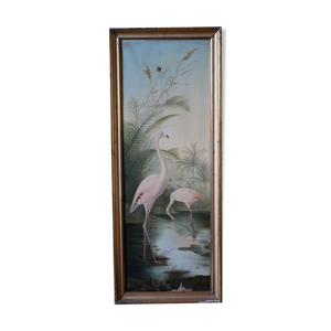 Ancienne huile sur toile encadrée,