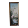 Old oil on canvas framed, "Flamingos"