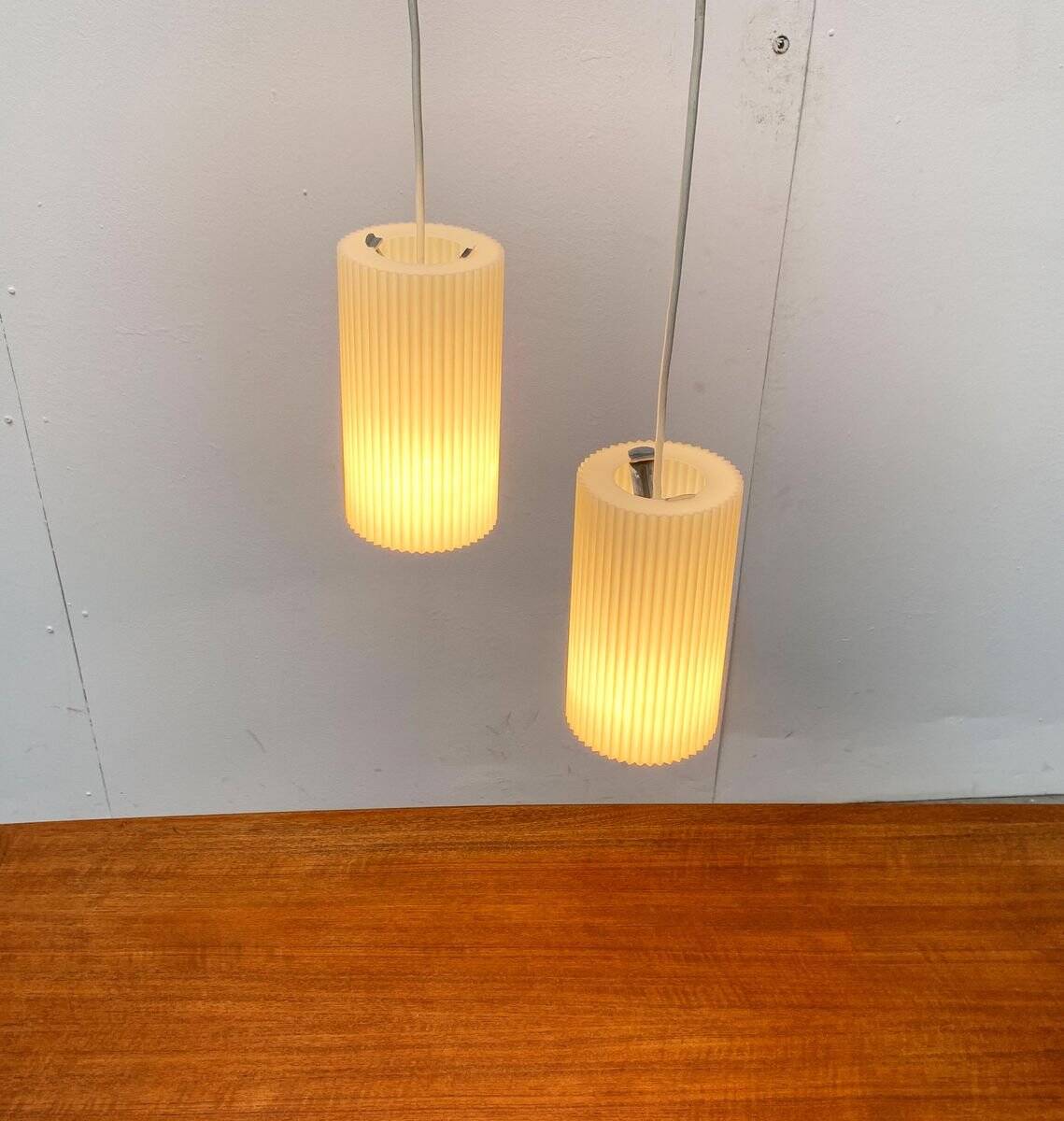 Modern mid-century German plastic suspension by Erco.