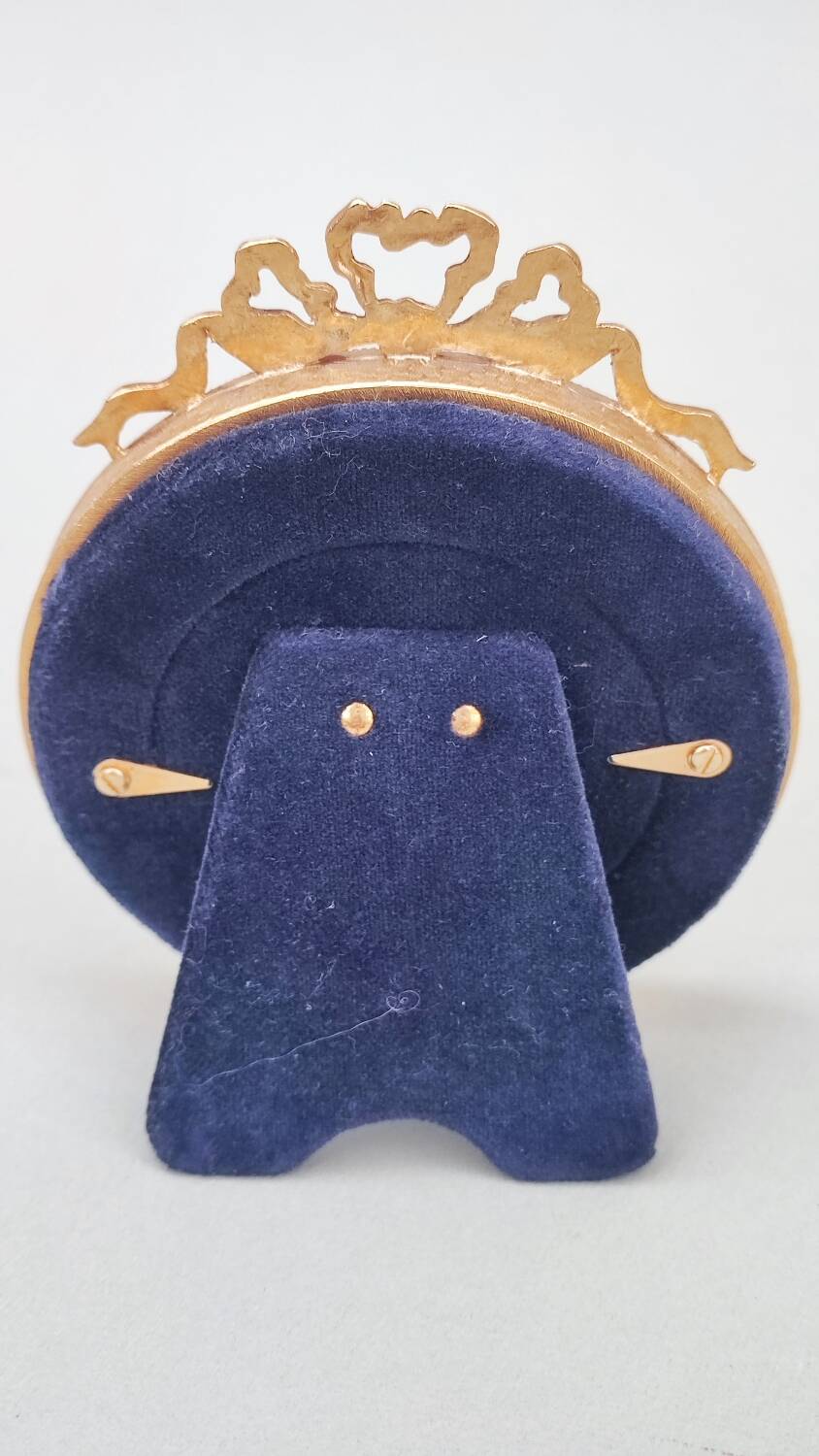 Miniature gilt metal and enamel photo frame