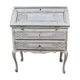 Secrétaire scriban de style Louis XV patine shabby chic