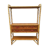 Louis Sognot's library in bamboo and rattan