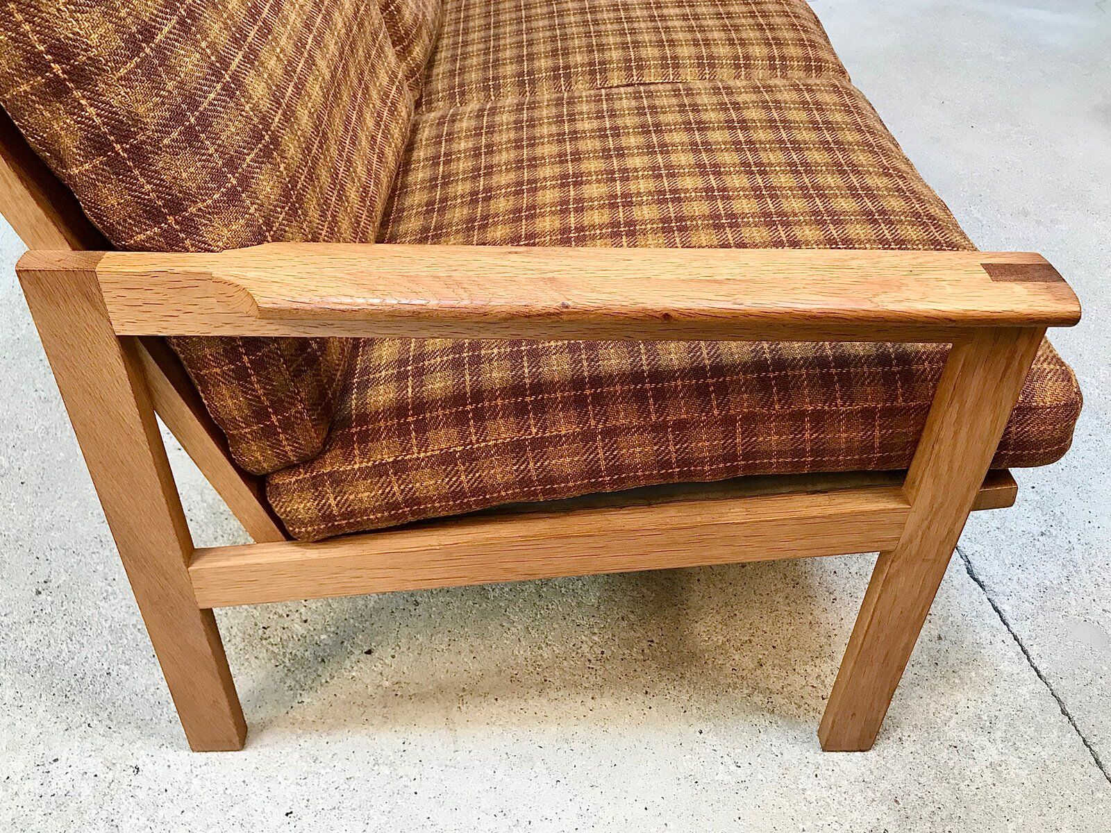 3-seater highback Capella sofa in oak by Illum Wikkelsø, Denmark 1960s