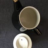 Black and gold ceramic coffee maker