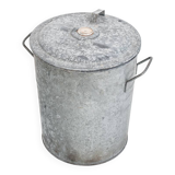Seau à conserves vintage en zinc. Utilisable comme corbeille à papier. 40s