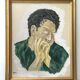 Tableau huile sur bois portrait masculin