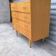 Commode pied compas en chêne blond 1960