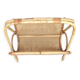 Vintage magazine holder in bamboo and rattan