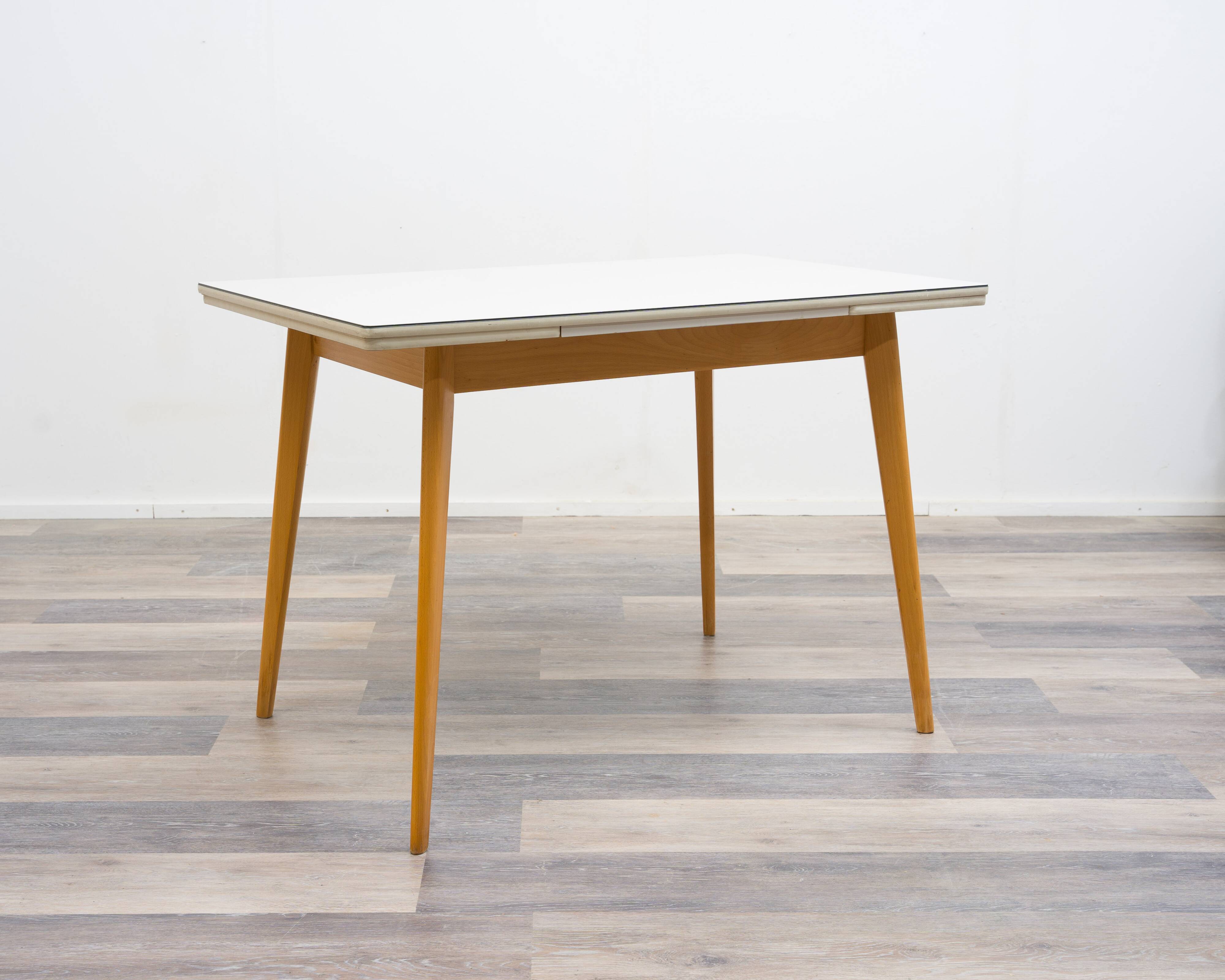 Dining table from the 1950s, grey resin top.