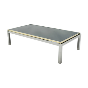 Table basse chrome et - laiton