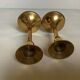 Pair of small brass tulip-shaped candlesticks