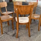 6 anciennes chaises bistrot bois courbé