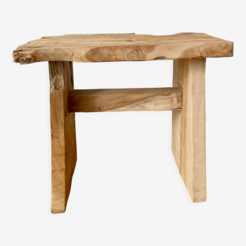 Low stool in raw wood