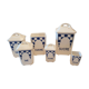 6 pots à épices carreaux bleus