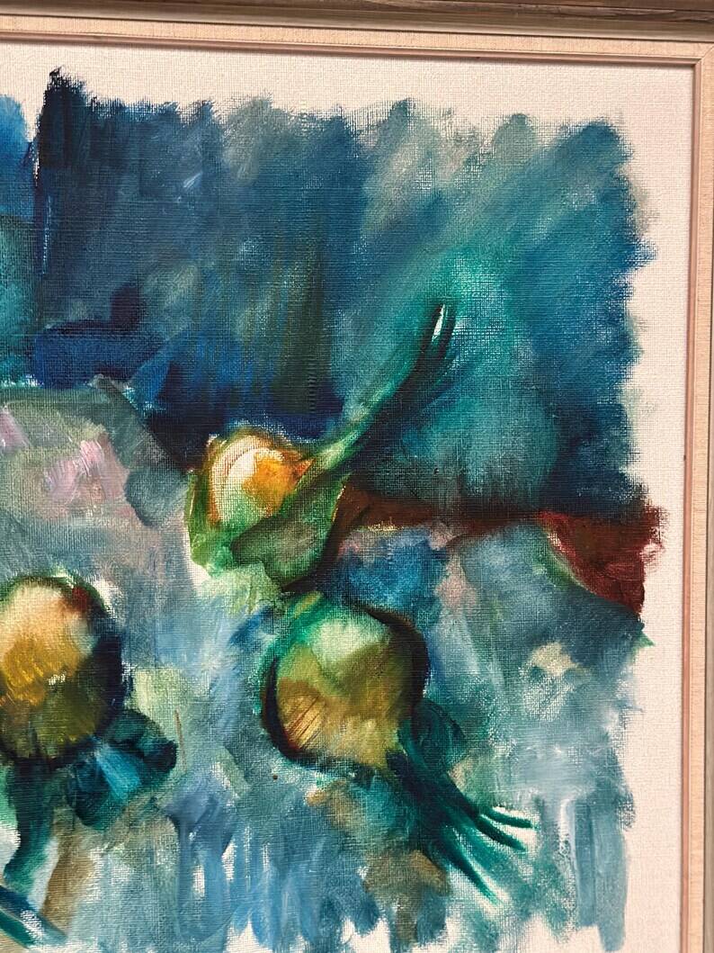 Original Swedish Oil on Canvas – "Abstract Composition" by Bergengren – Signed – Dated 1970 – Framed – 69 × 54 cm (27.2" × 21.3")