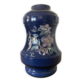 Deep blue vase with floral pattern