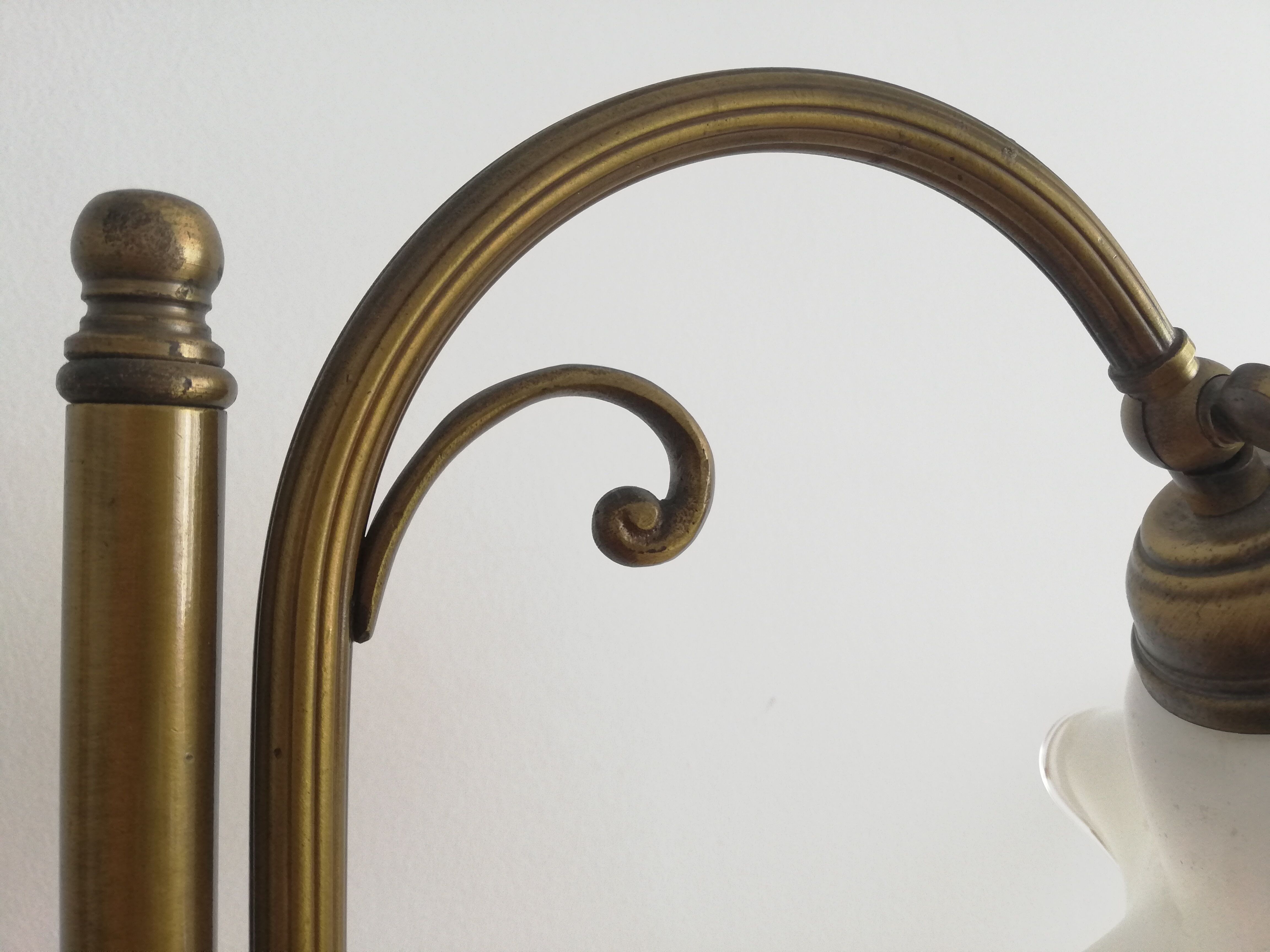1960s brass and glass table lamp vintage