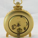 LANCEL alarm clock in chiseled bronze and gilded metal