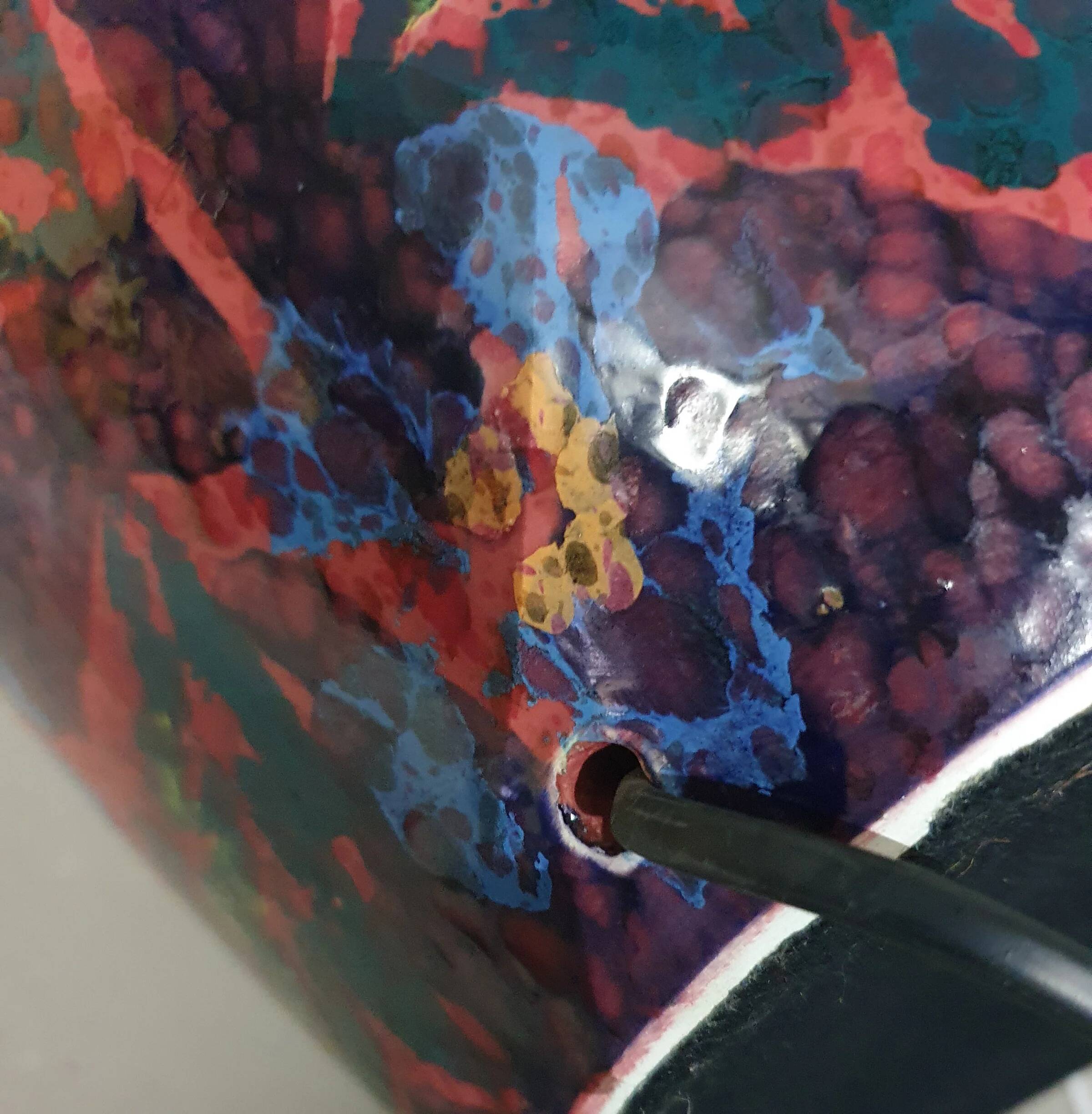 Hand-turned ceramic / glazed vase lamp holders 1970s (most likely French)