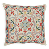 Housse de coussin en soie entièrement brodée à la main. Coussin traditionnel. Housse de coussin Suzani.