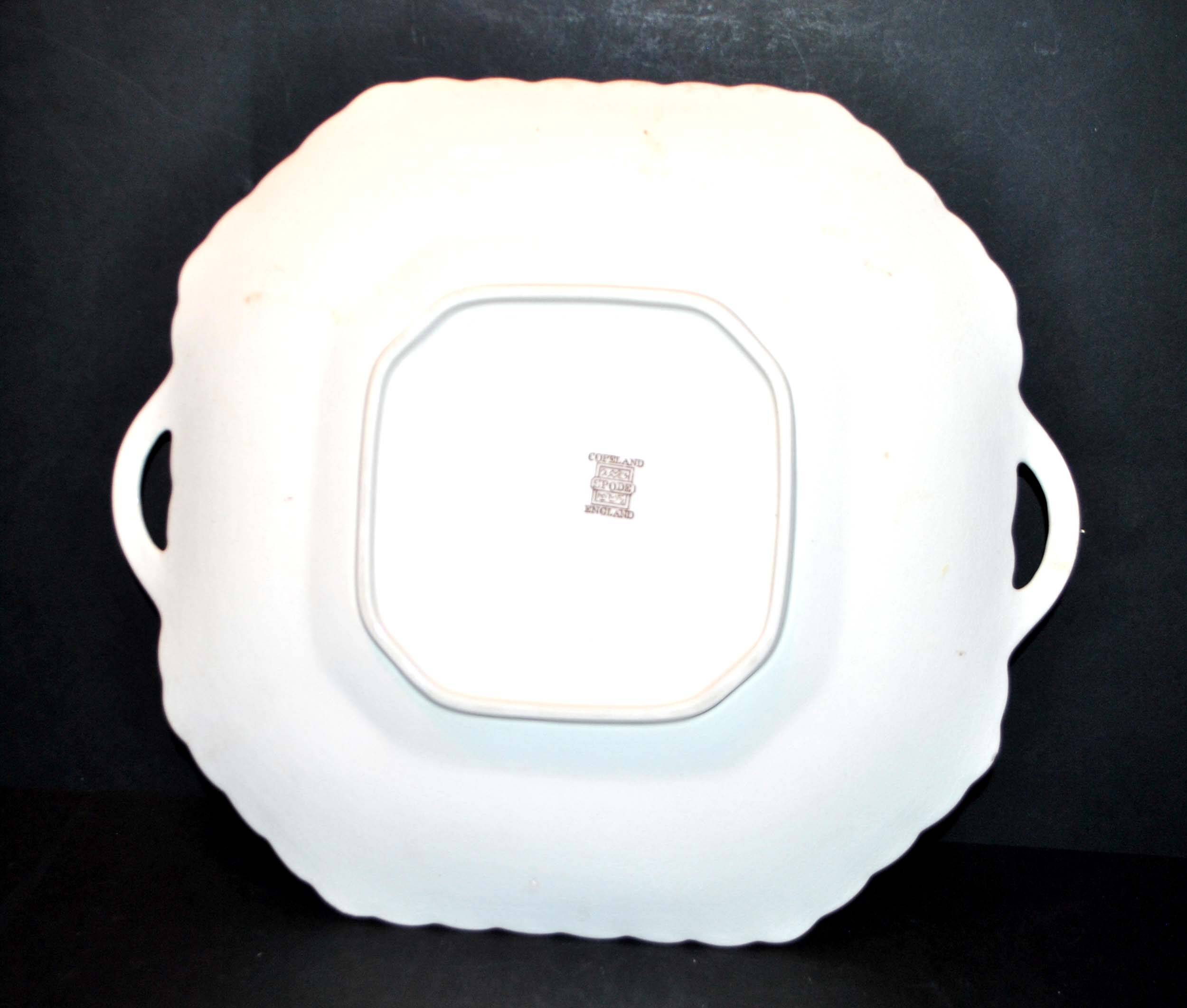 Antique octagonal dish in English "Bone China" opaque cream earthenware COPELAND SPODE England