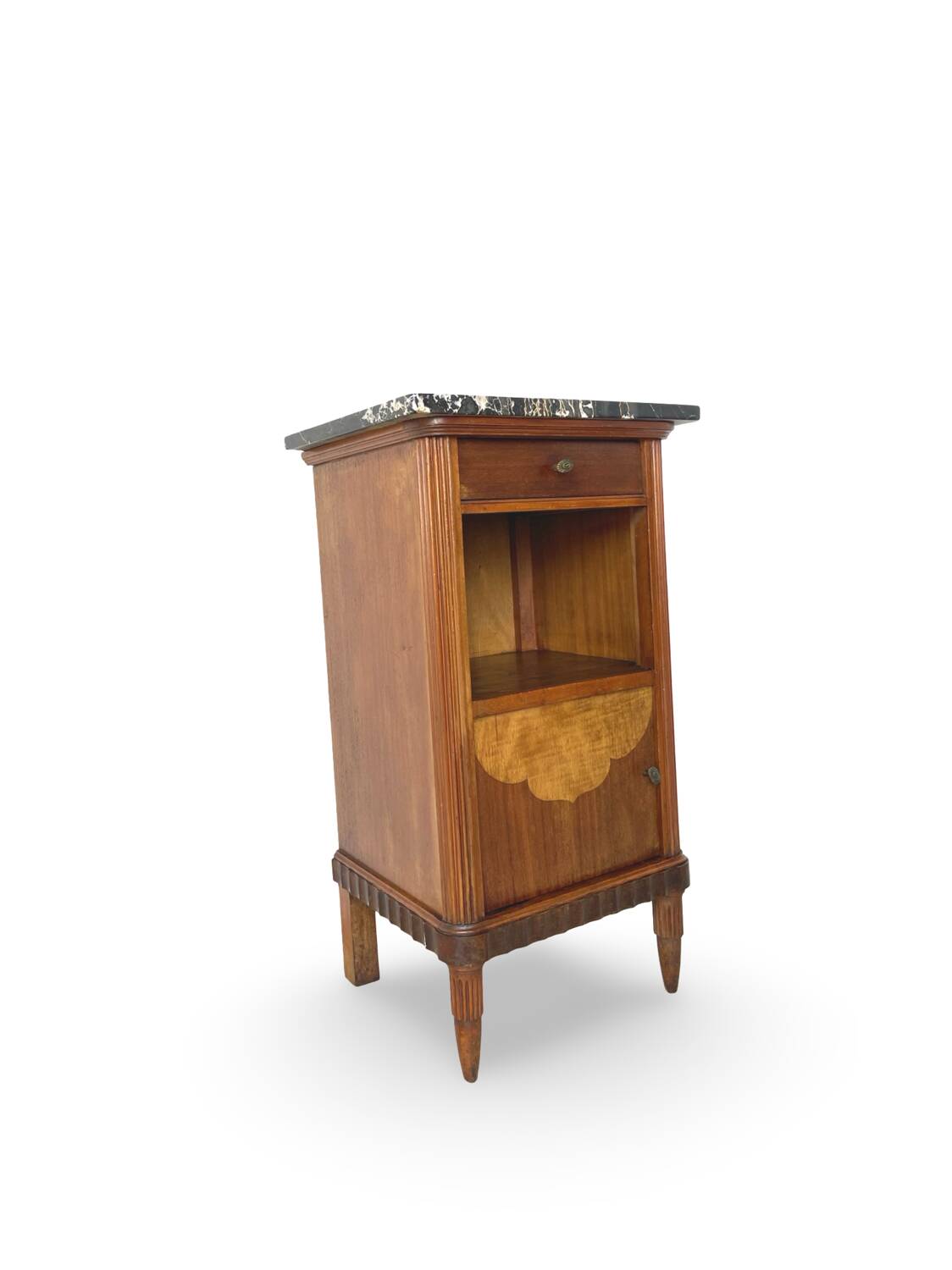Tables de chevet italiennes en placage d'acajou avec de splendides