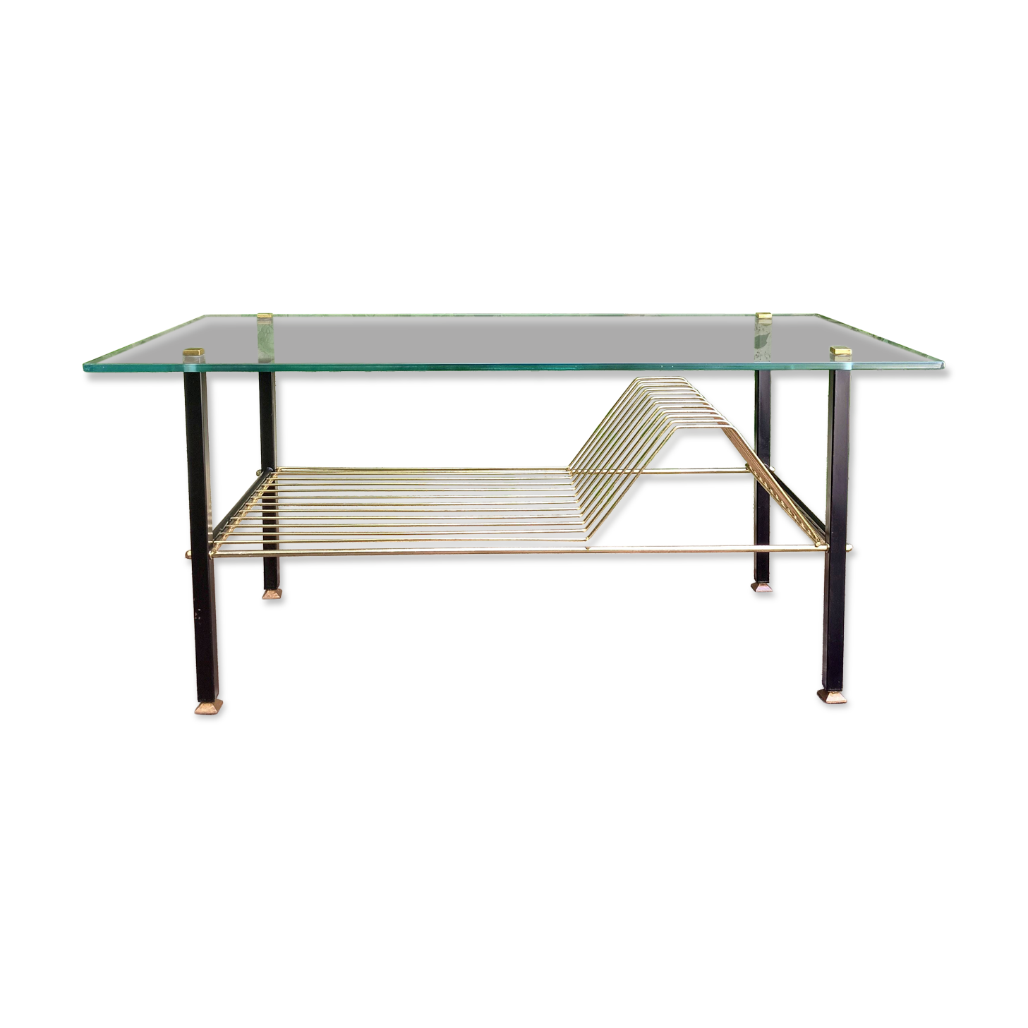 Table basse métal et verre