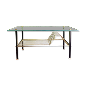 Metal and glass coffee table