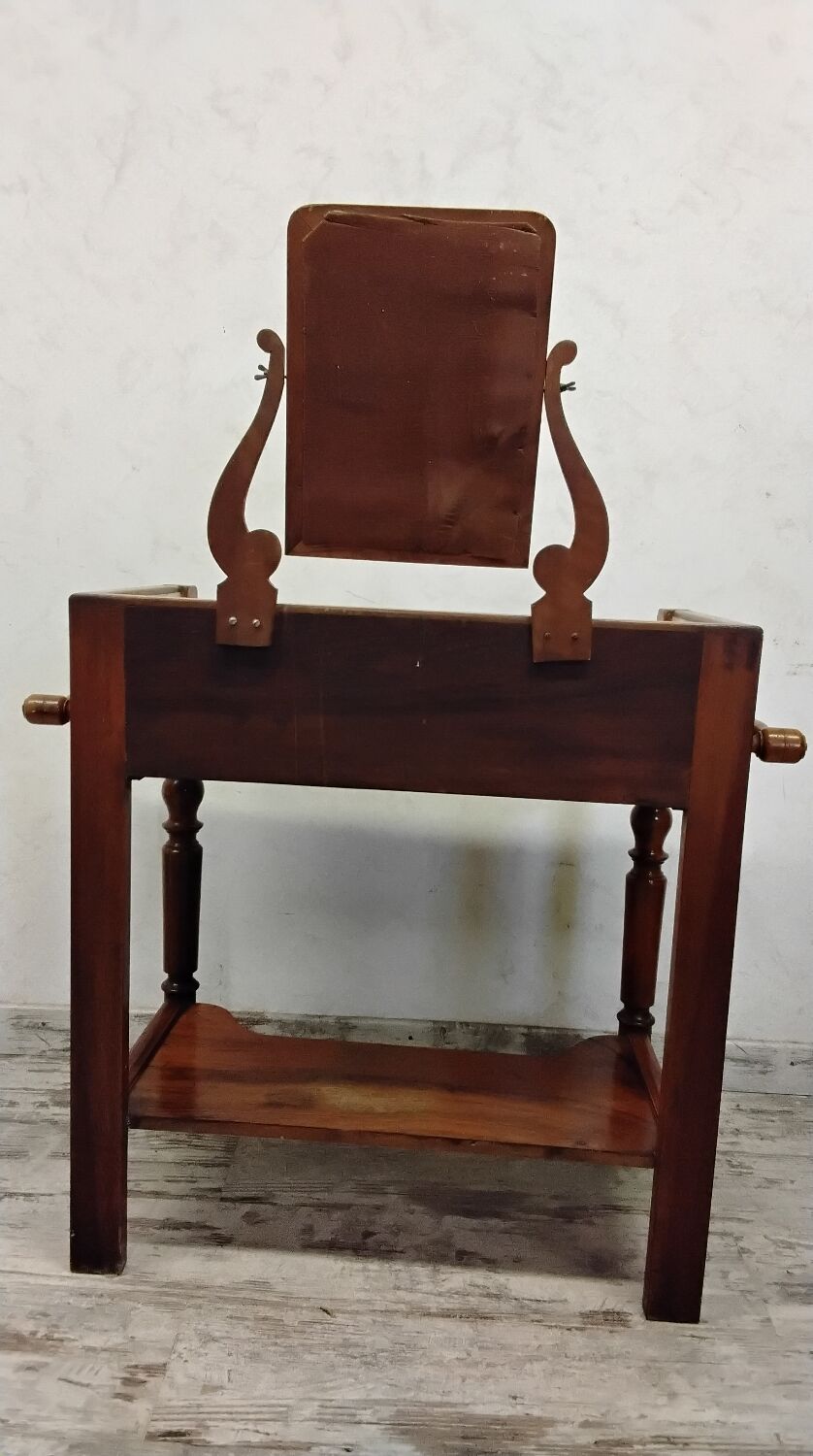Antique dressing table/vanity unit in wood and marble